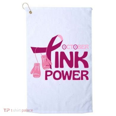 October Pink Power Breast Cancer Golf Towel
