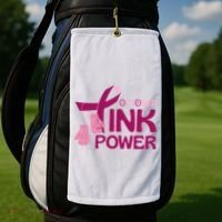 October Pink Power Breast Cancer Golf Towel thumb 2