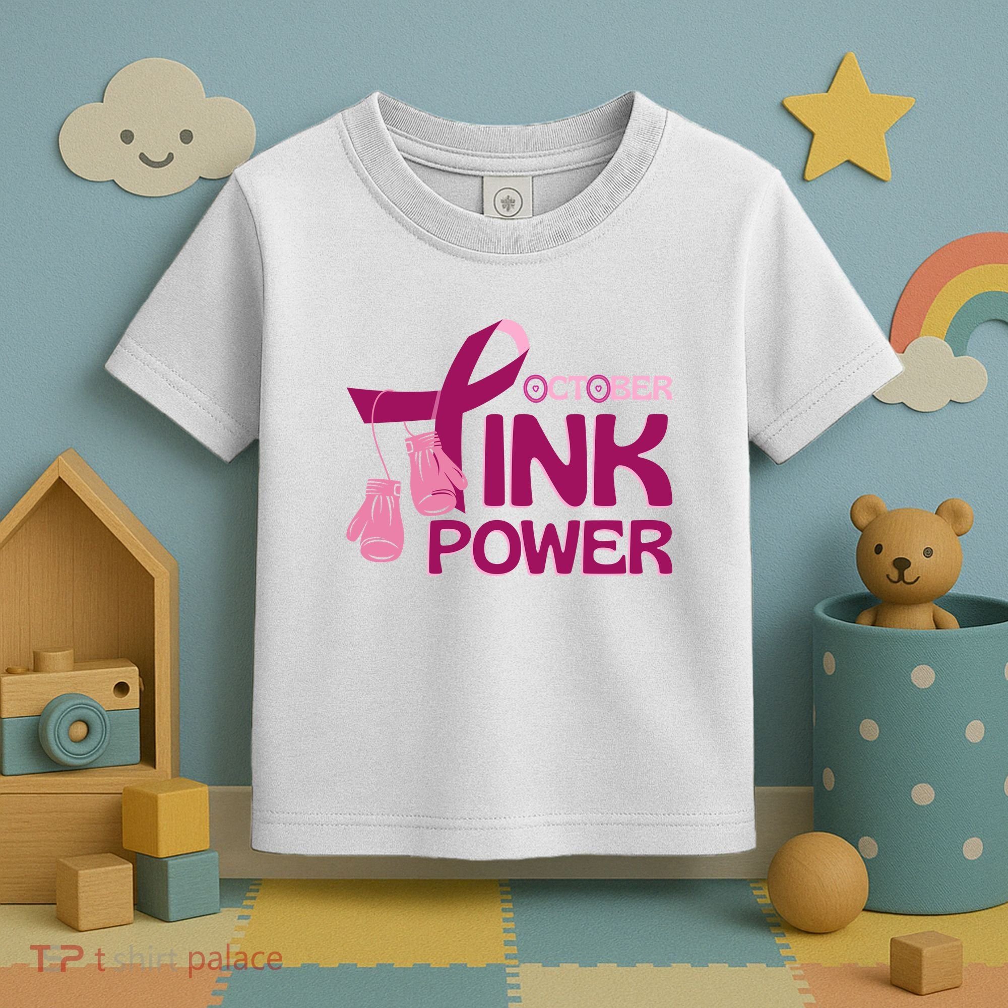October Pink Power Breast Cancer Toddler T-Shirt