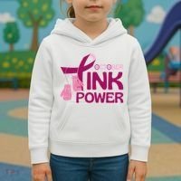 October Pink Power Breast Cancer Kids Hoodie thumb 3