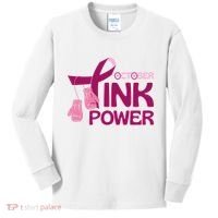 October Pink Power Breast Cancer Kids Long Sleeve Shirt thumb 0