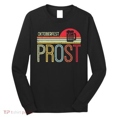 Oktoberfest Prost Retro German Bavarian Festival Long Sleeve Shirt