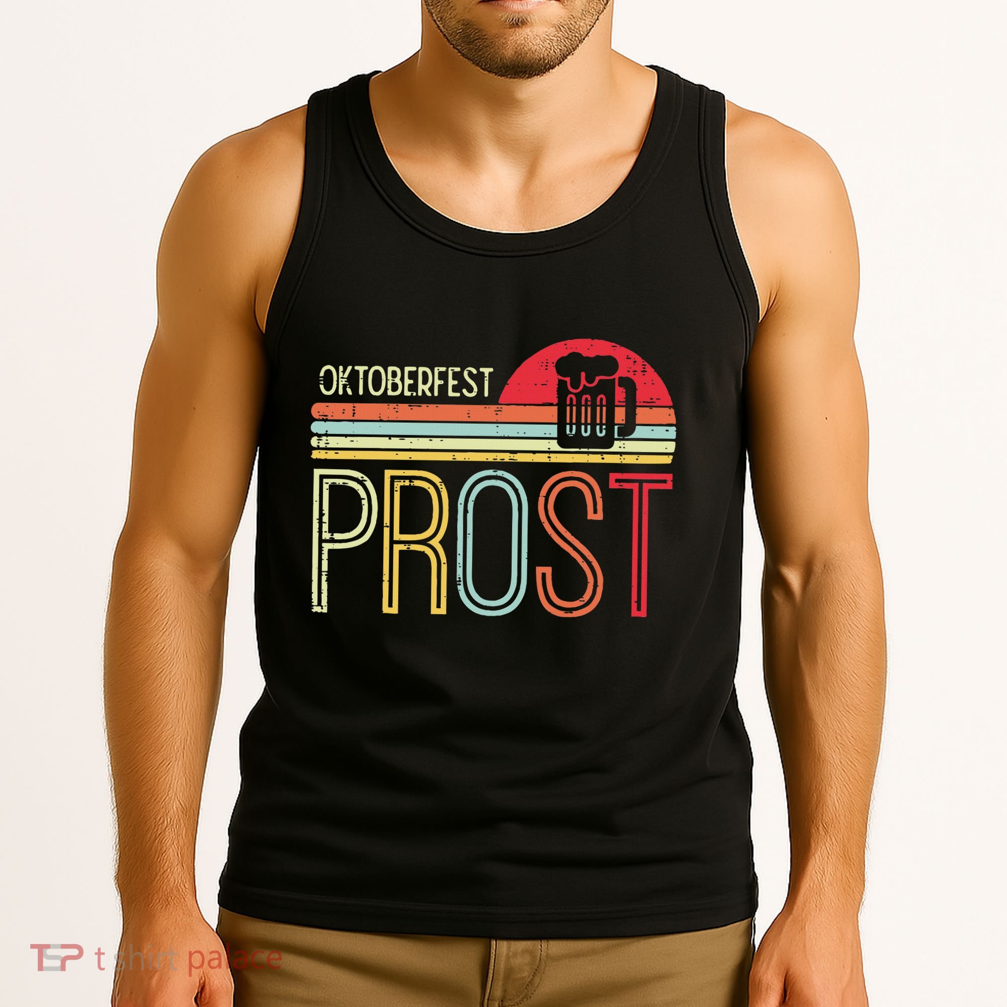 Oktoberfest Prost Retro German Bavarian Festival Tank Top