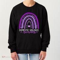 October Purple Ribbon Domestic Violence Awareness Women's Sweatshirt thumb 0