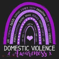 October Purple Ribbon Domestic Violence Awareness Women's Sweatshirt thumb 2
