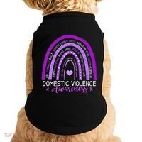 October Purple Ribbon Domestic Violence Awareness Doggie Tank thumb 0