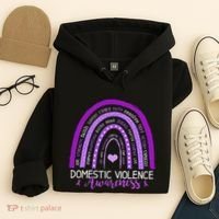 October Purple Ribbon Domestic Violence Awareness Hoodie thumb 4