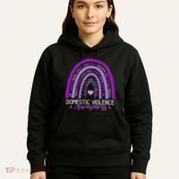 October Purple Ribbon Domestic Violence Awareness Hoodie thumb 5