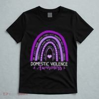 October Purple Ribbon Domestic Violence Awareness T-Shirt thumb 5