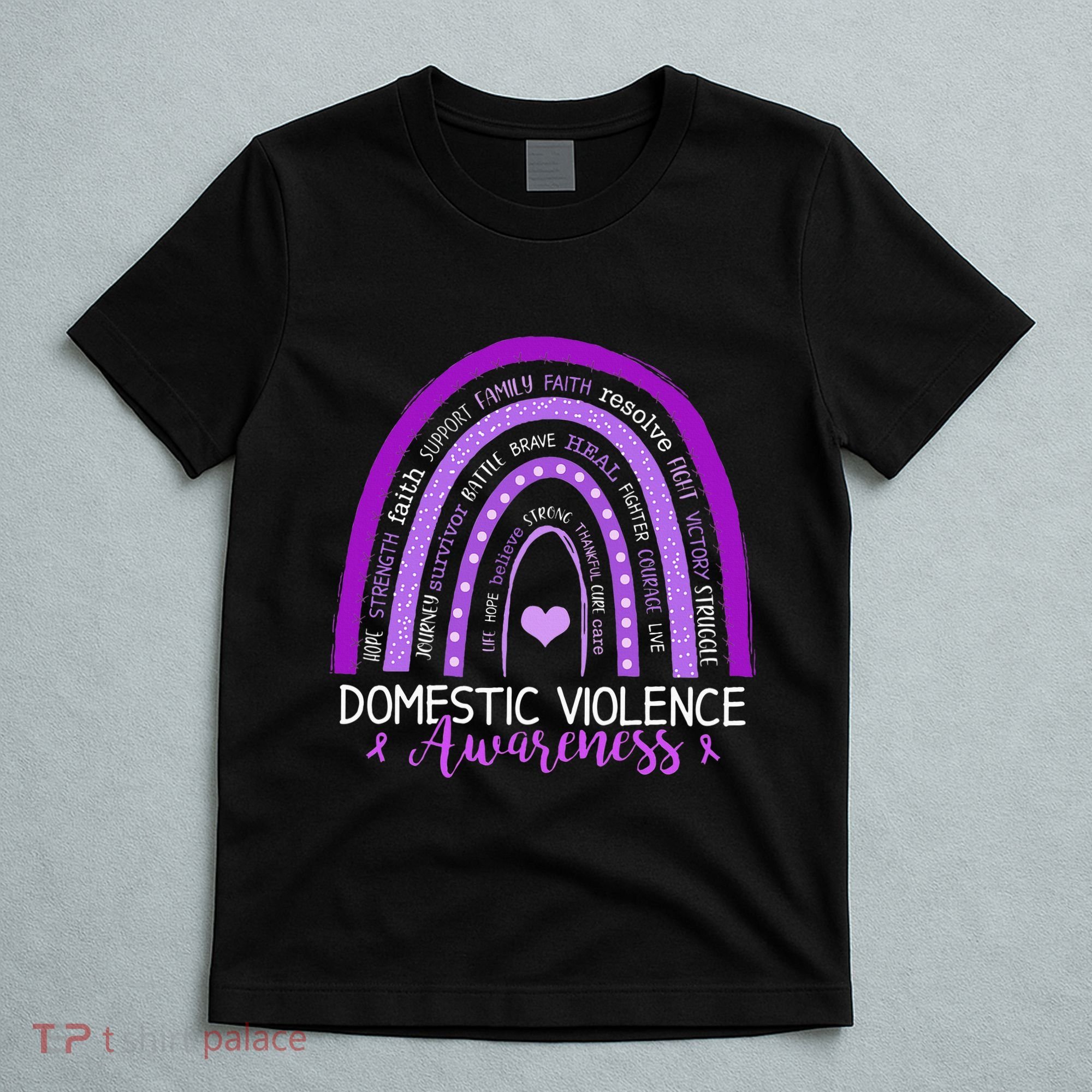 October Purple Ribbon Domestic Violence Awareness T-Shirt