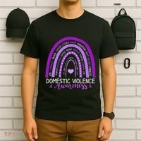 October Purple Ribbon Domestic Violence Awareness T-Shirt thumb 6