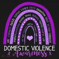 October Purple Ribbon Domestic Violence Awareness Button thumb 1