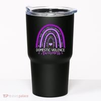 October Purple Ribbon Domestic Violence Awareness Tumbler thumb 0
