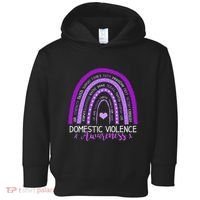 October Purple Ribbon Domestic Violence Awareness Toddler Hoodie thumb 0