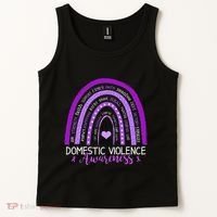October Purple Ribbon Domestic Violence Awareness Tank Top thumb 2