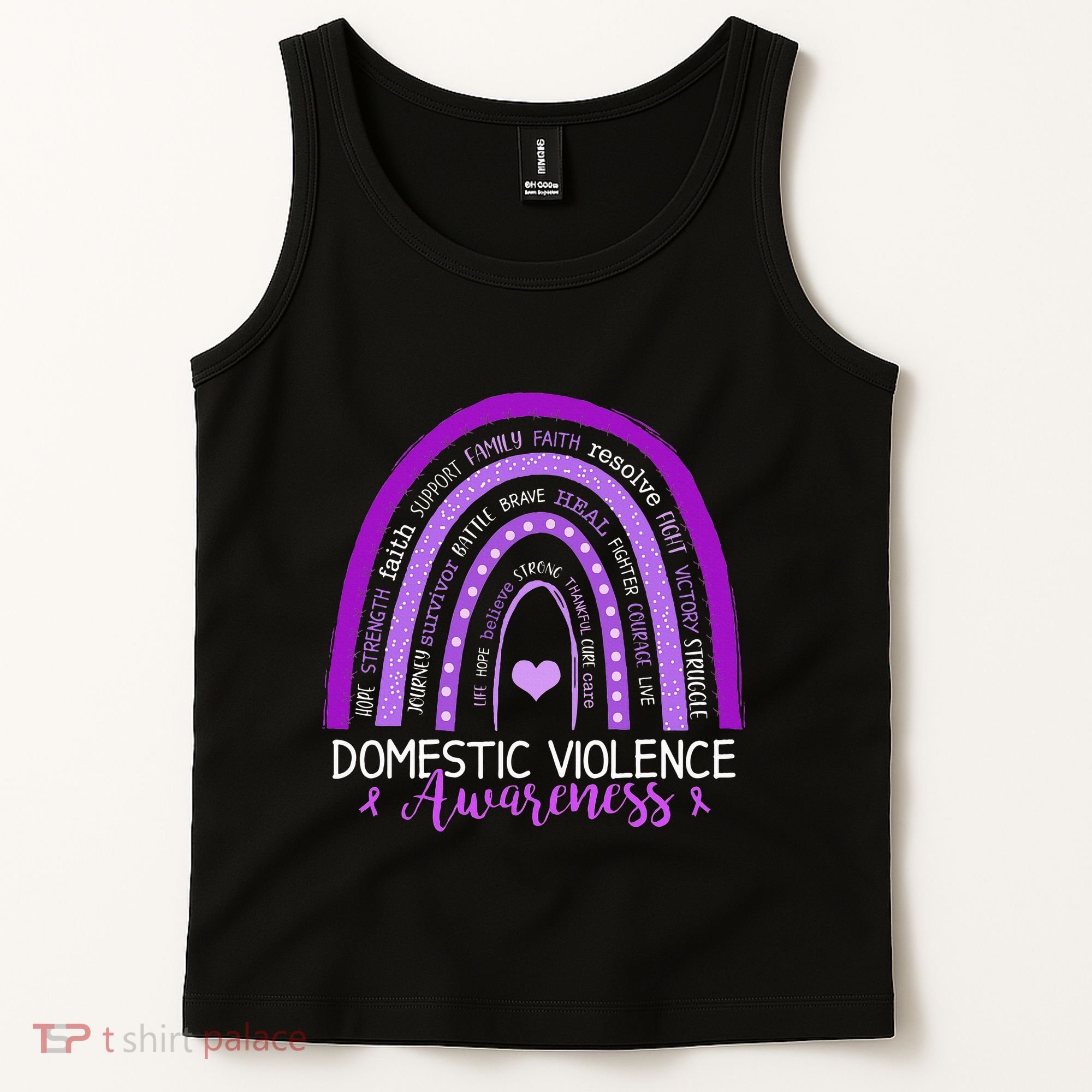 October Purple Ribbon Domestic Violence Awareness Tank Top
