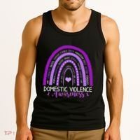 October Purple Ribbon Domestic Violence Awareness Tank Top thumb 3