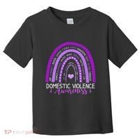 October Purple Ribbon Domestic Violence Awareness Toddler T-Shirt thumb 0