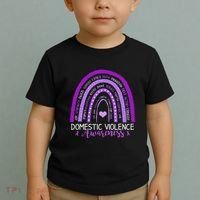 October Purple Ribbon Domestic Violence Awareness Toddler T-Shirt thumb 2