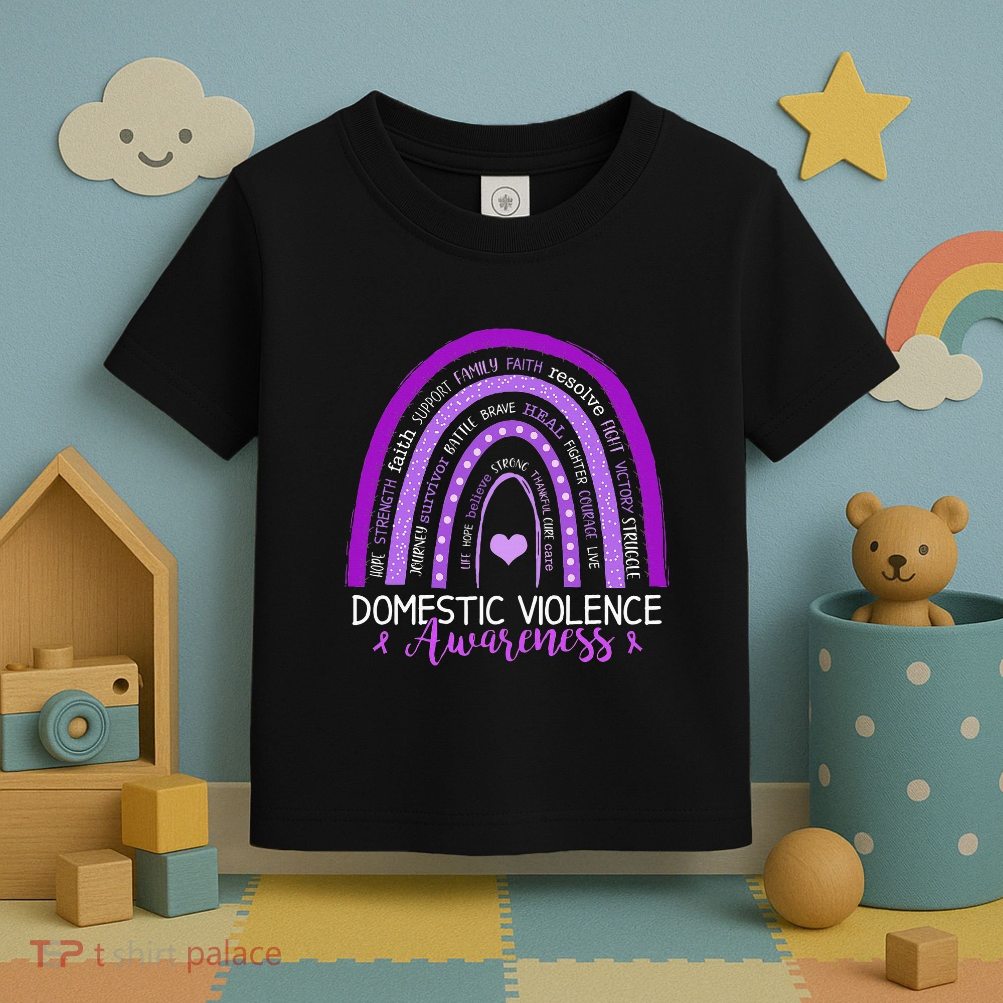 October Purple Ribbon Domestic Violence Awareness Toddler T-Shirt
