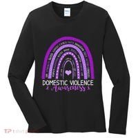 October Purple Ribbon Domestic Violence Awareness Women's Long Sleeve Shirt thumb 0