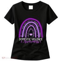 October Purple Ribbon Domestic Violence Awareness Women's T-Shirt thumb 0