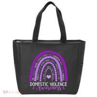 October Purple Ribbon Domestic Violence Awareness Tote Bag thumb 0