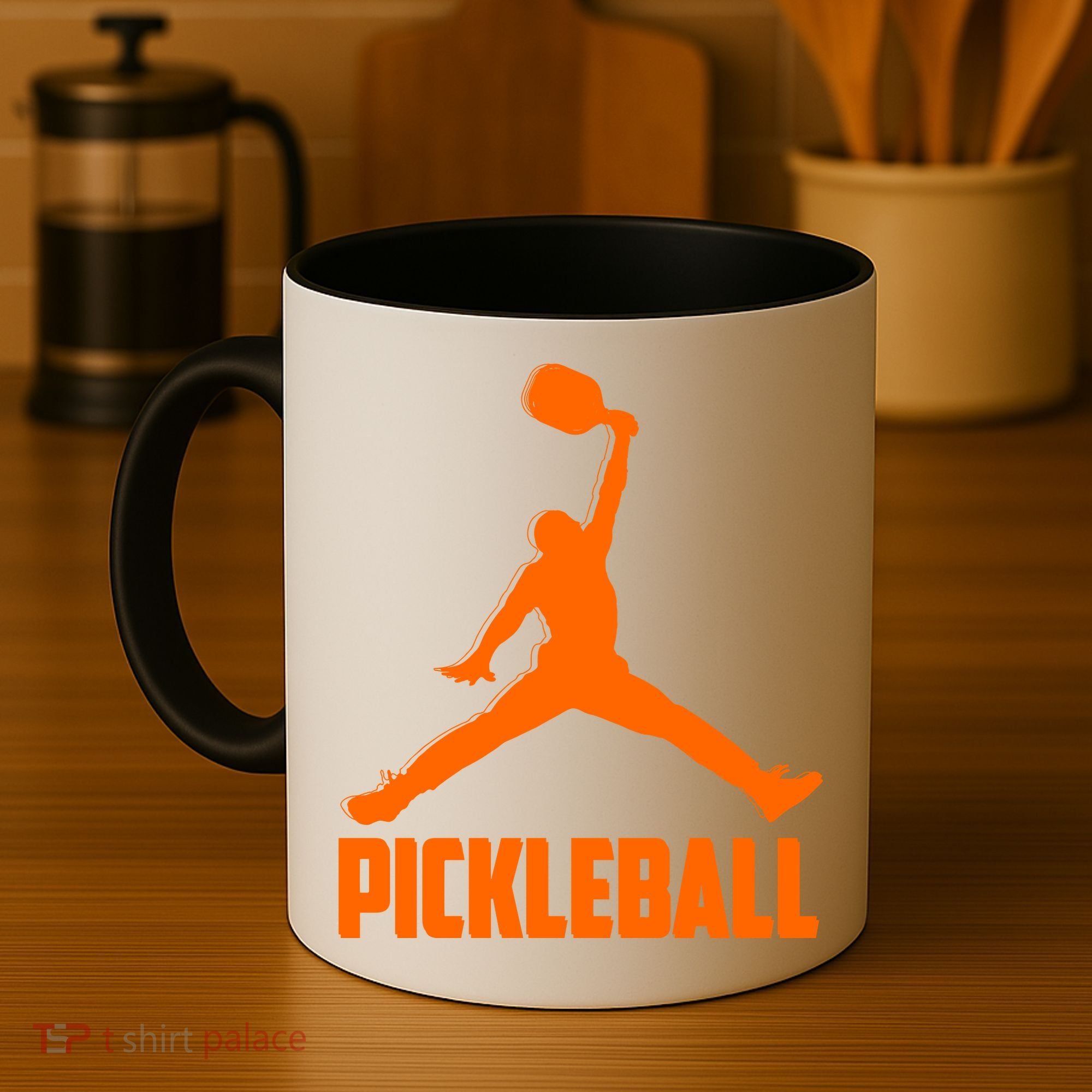 Orange Pickleball Sports Logo Coffee Mug
