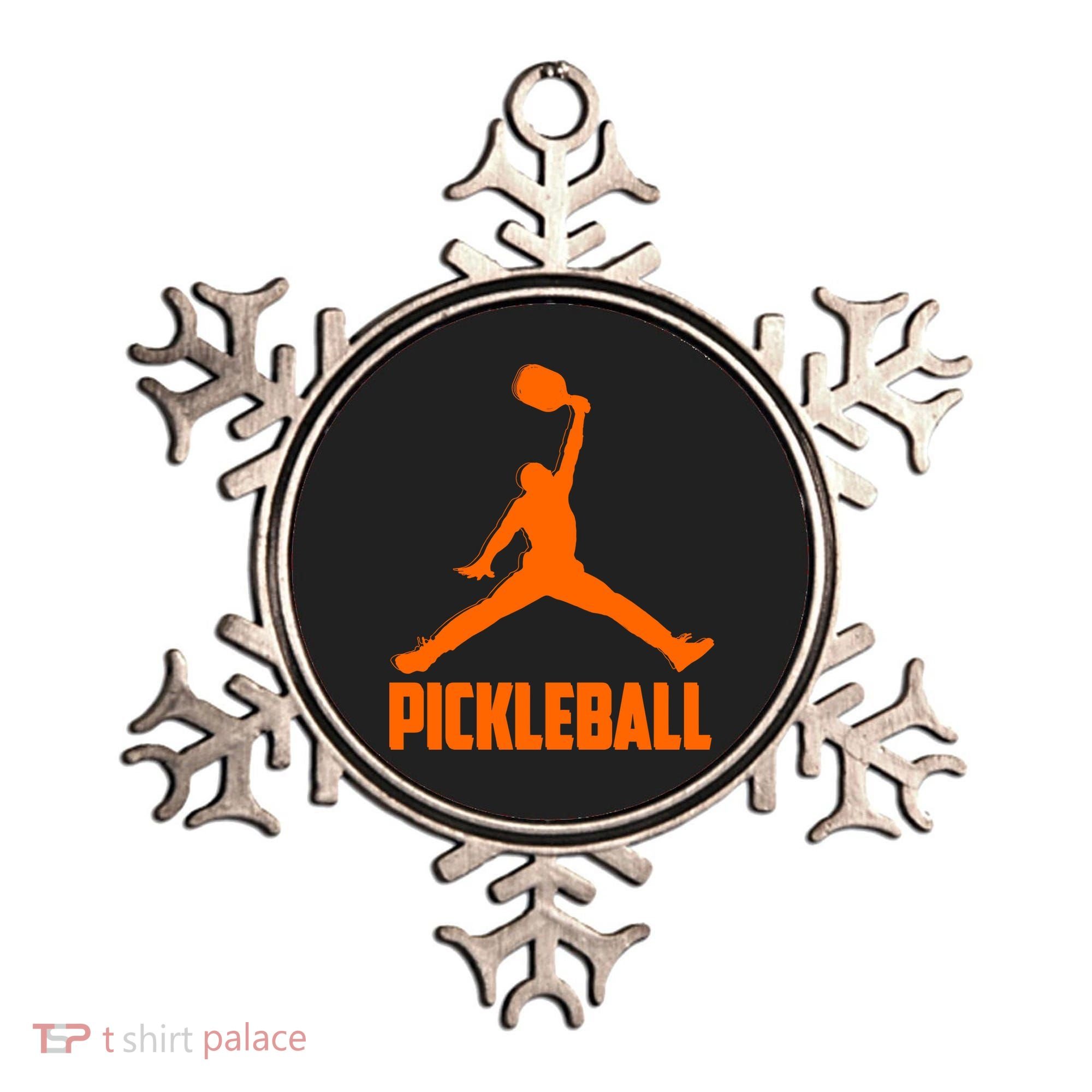 Orange Pickleball Sports Logo Ornament