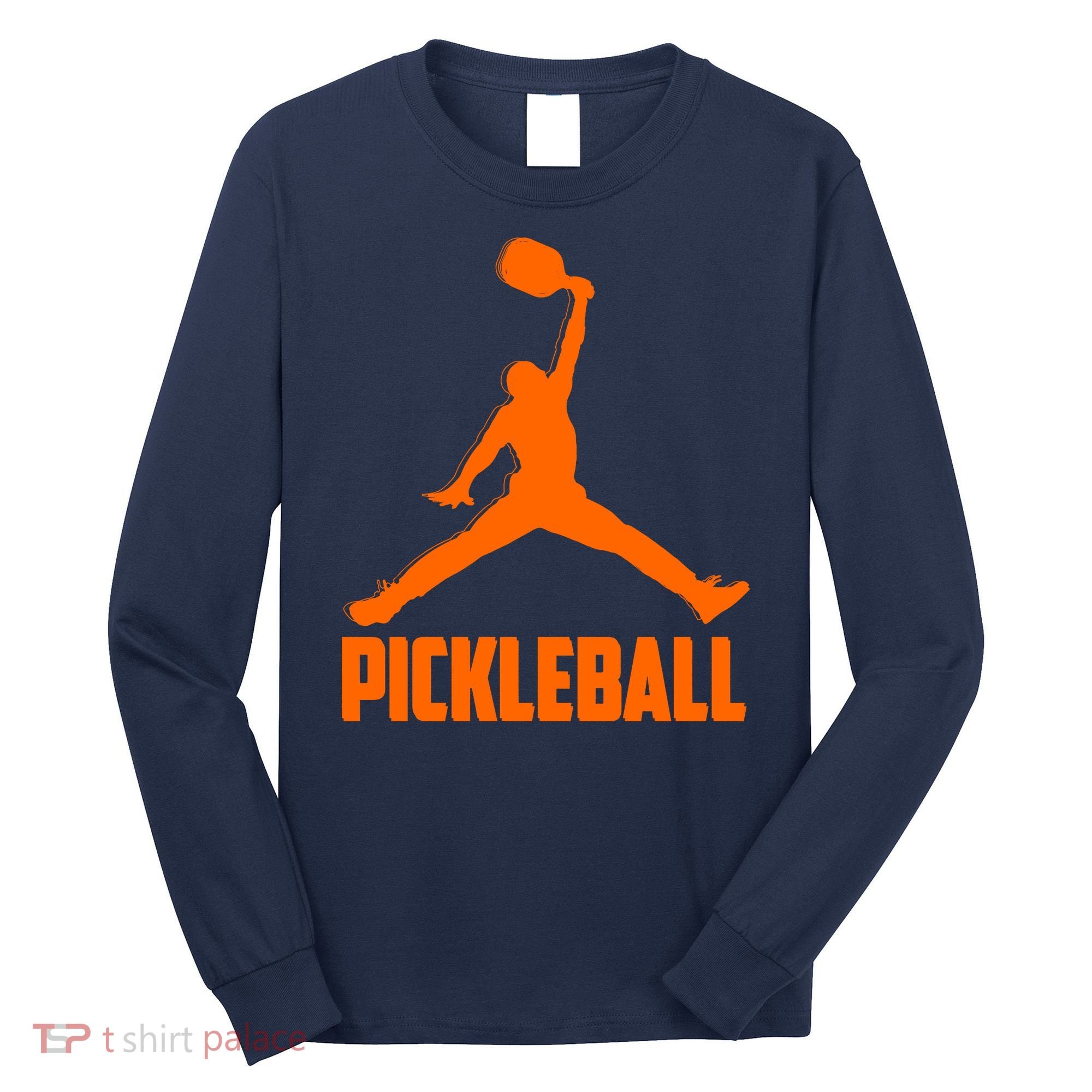 Orange Pickleball Sports Logo Long Sleeve Shirt