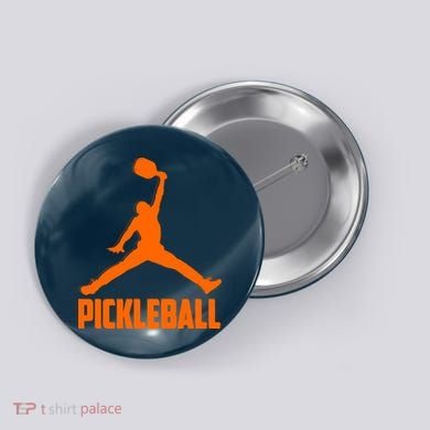Orange Pickleball Sports Logo Button