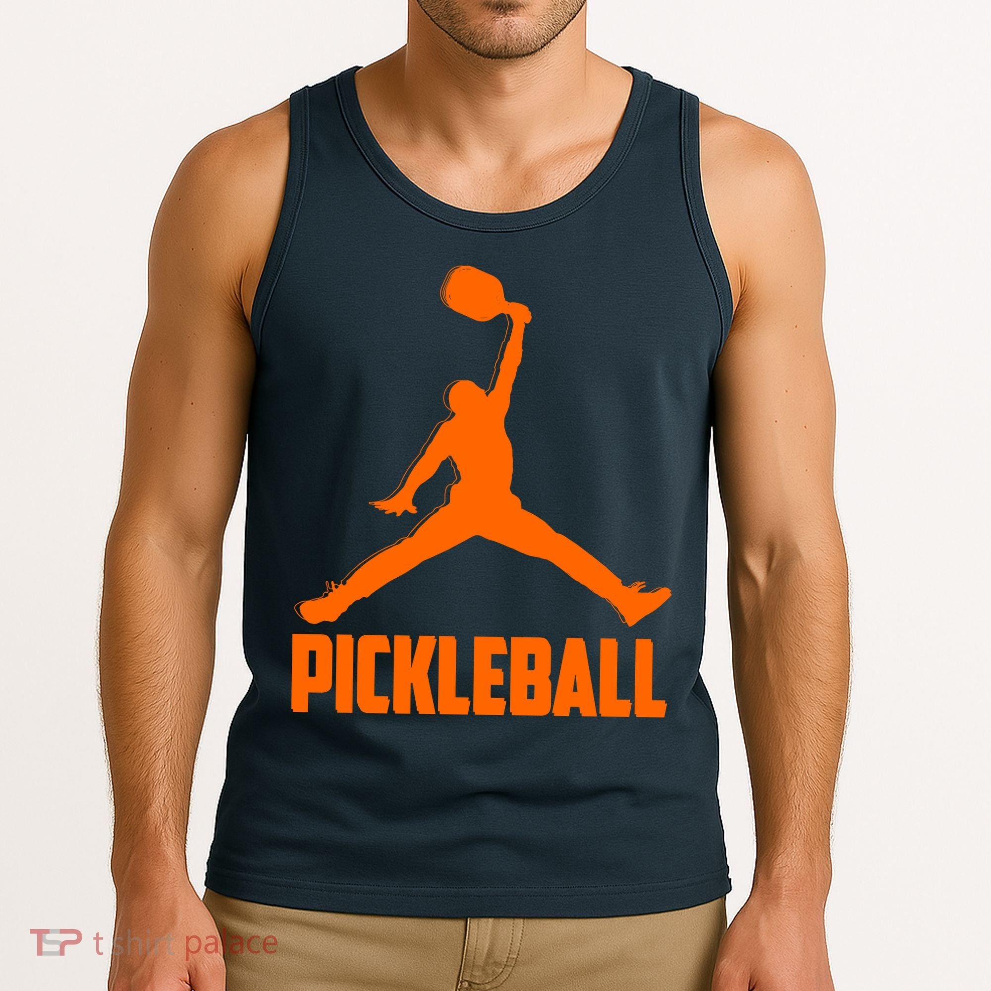 Orange Pickleball Sports Logo Tank Top