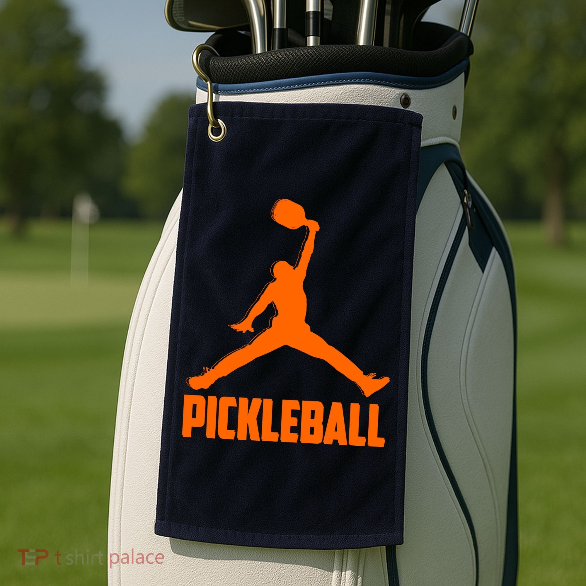 Orange Pickleball Sports Logo Golf Towel
