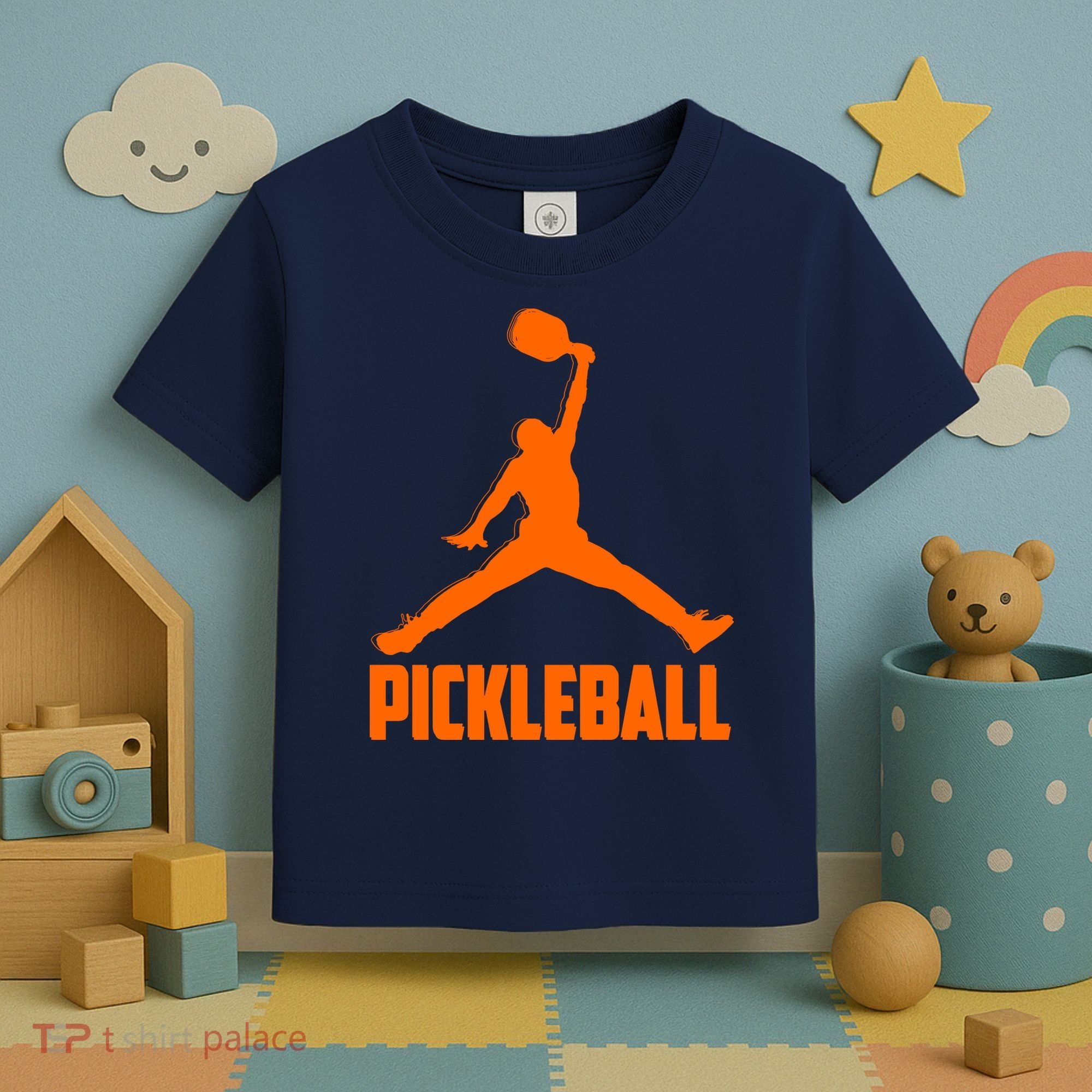 Orange Pickleball Sports Logo Toddler T-Shirt