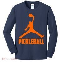 Orange Pickleball Sports Logo Kids Long Sleeve Shirt thumb 0