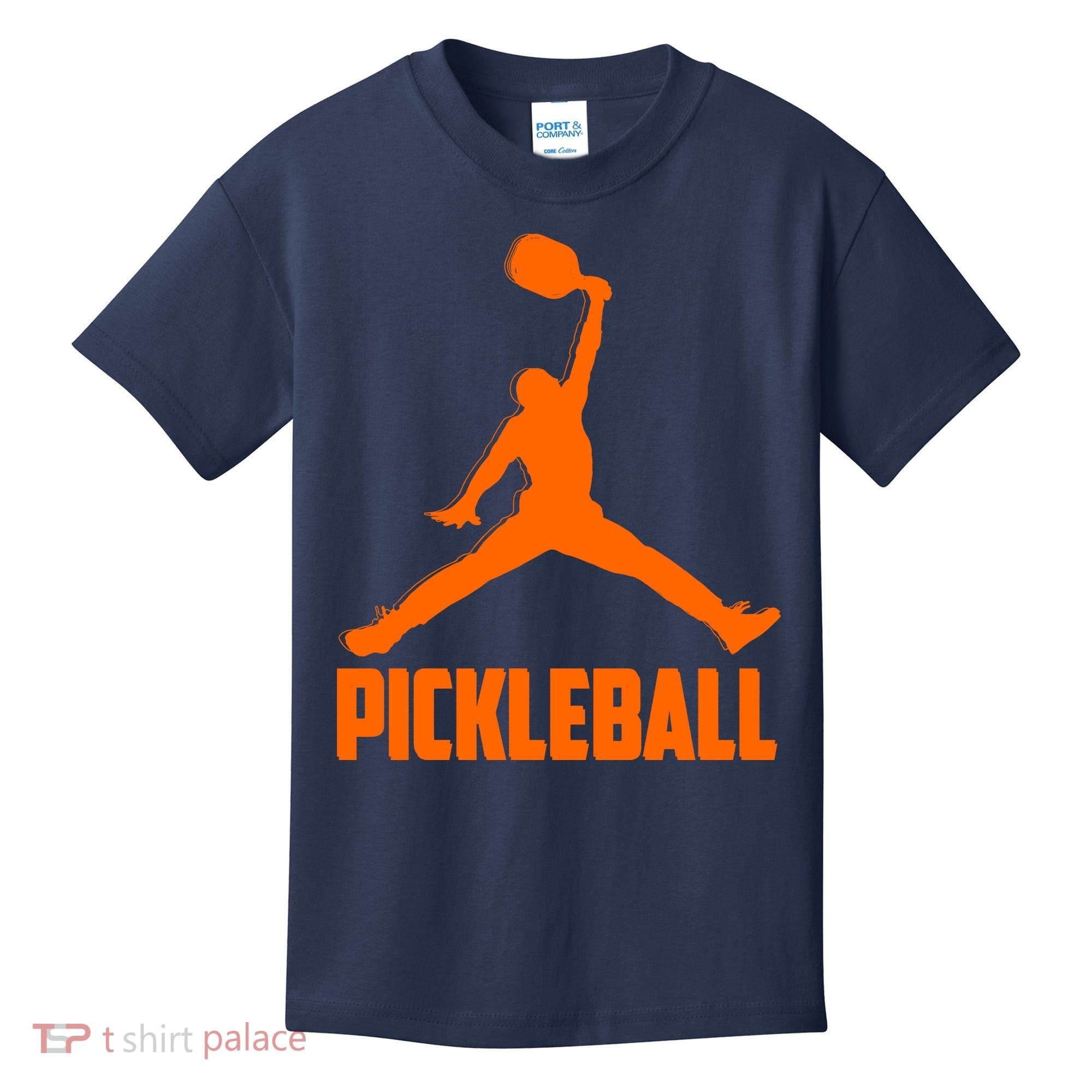 Orange Pickleball Sports Logo Kids T-Shirt