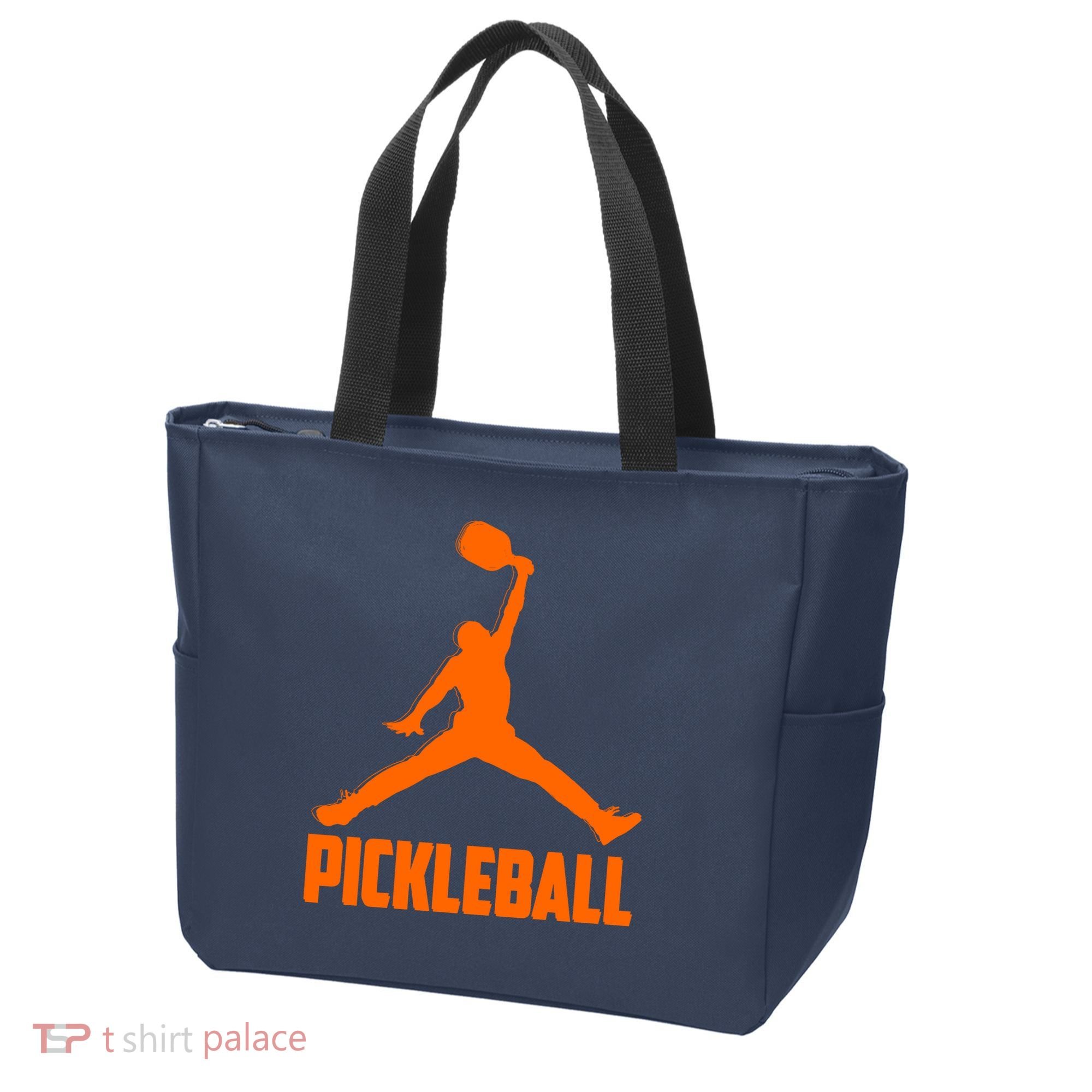 Orange Pickleball Sports Logo Tote Bag