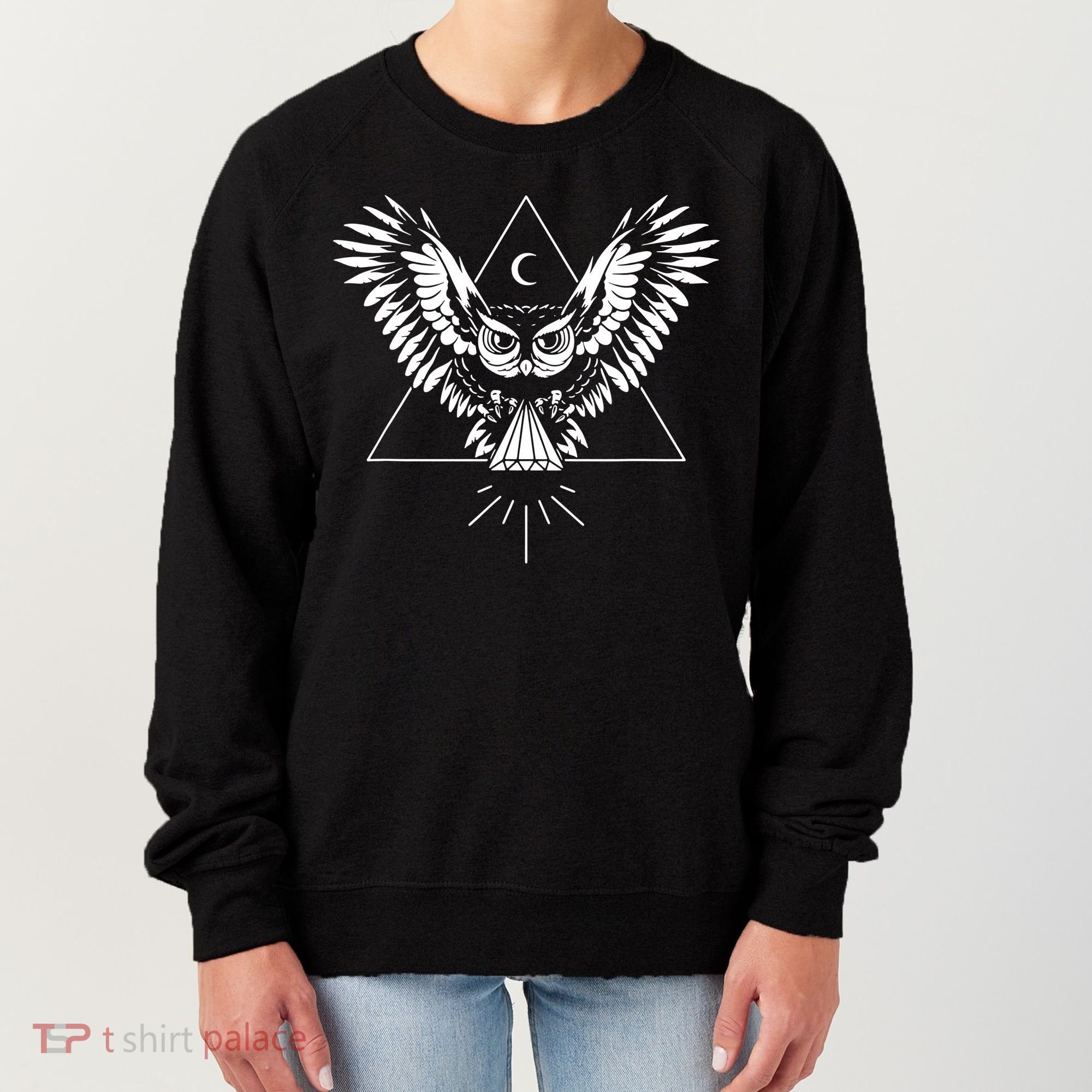Owl Pyramid Secret Illuminati Owl Tattoo Style Women's Sweatshirt