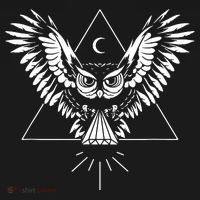 Owl Pyramid Secret Illuminati Owl Tattoo Style USA-Made Doggie Bandana thumb 2