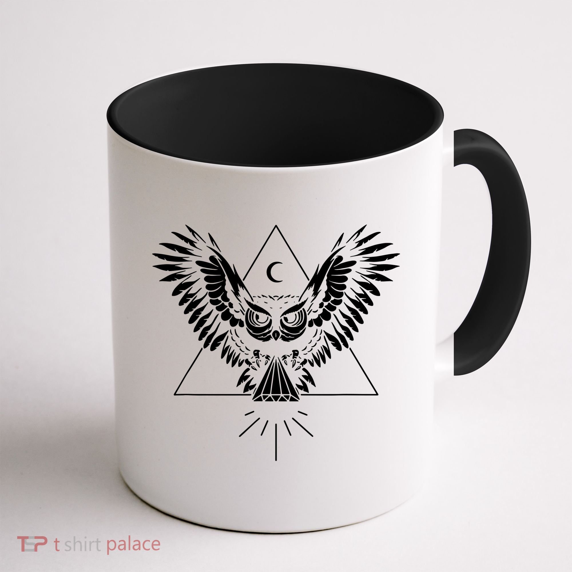 Owl Pyramid Secret Illuminati Owl Tattoo Style Coffee Mug