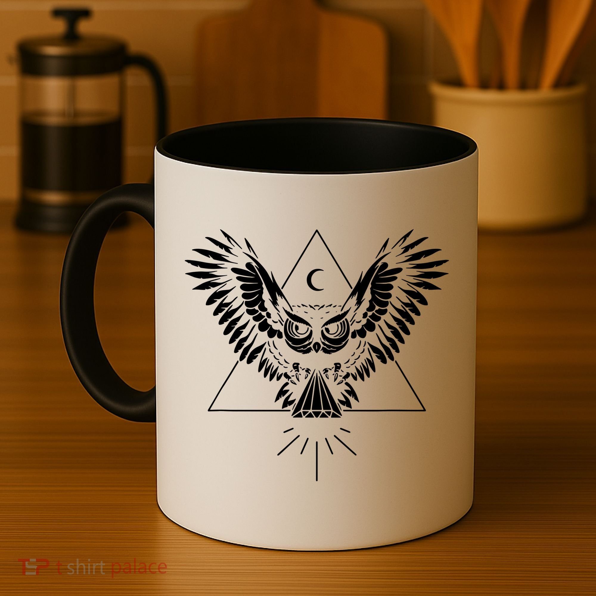 Owl Pyramid Secret Illuminati Owl Tattoo Style Coffee Mug