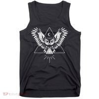 Owl Pyramid Secret Illuminati Owl Tattoo Style Tank Top thumb 0