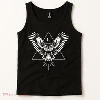 Owl Pyramid Secret Illuminati Owl Tattoo Style Tank Top thumb 2
