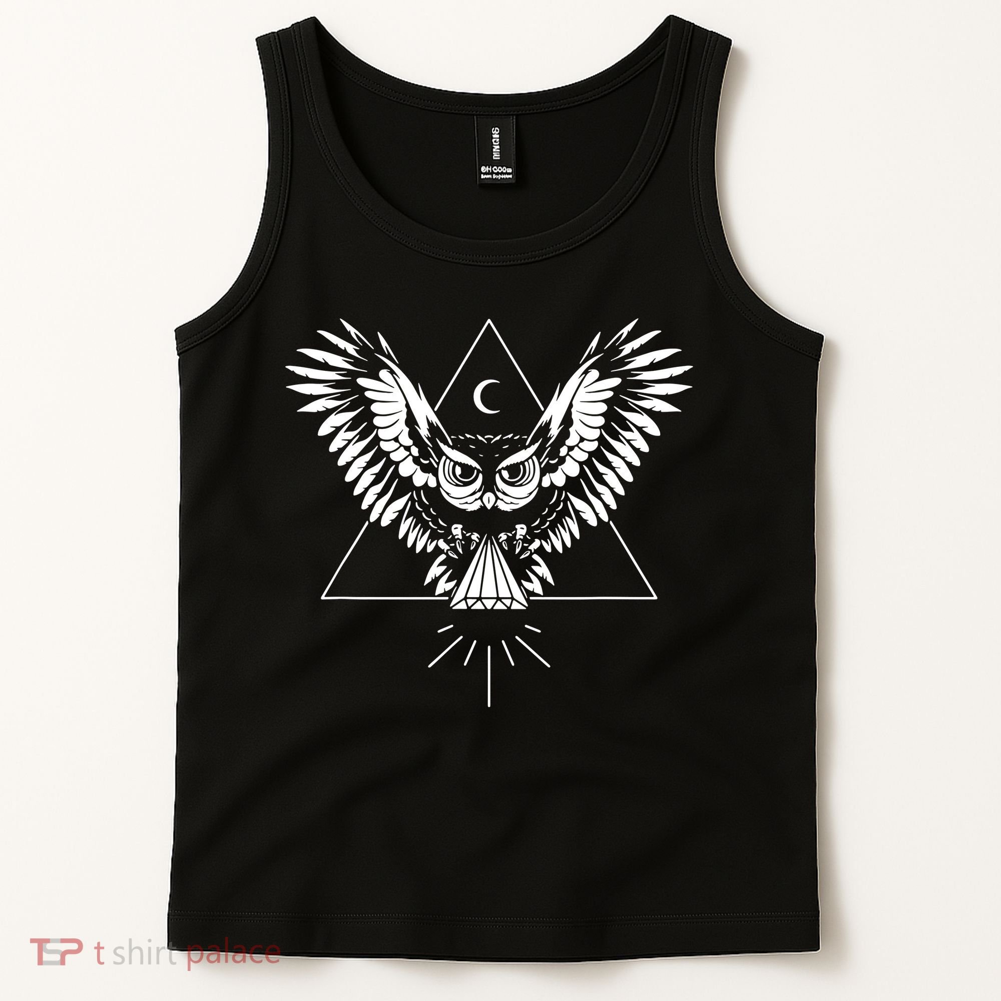 Owl Pyramid Secret Illuminati Owl Tattoo Style Tank Top