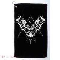 Owl Pyramid Secret Illuminati Owl Tattoo Style Golf Towel thumb 0