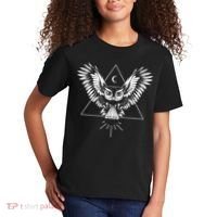 Owl Pyramid Secret Illuminati Owl Tattoo Style Kids T-Shirt thumb 2
