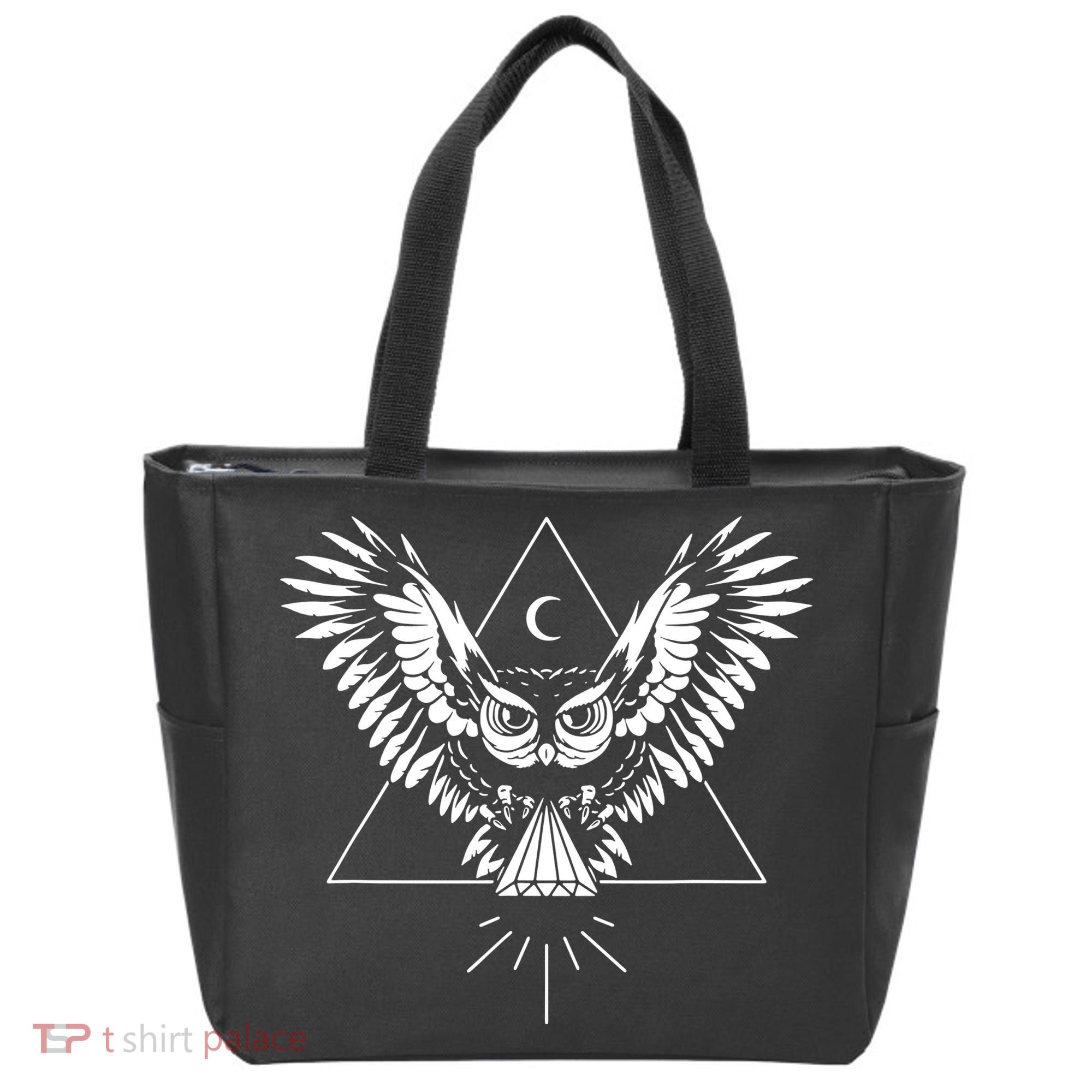 Owl Pyramid Secret Illuminati Owl Tattoo Style Tote Bag