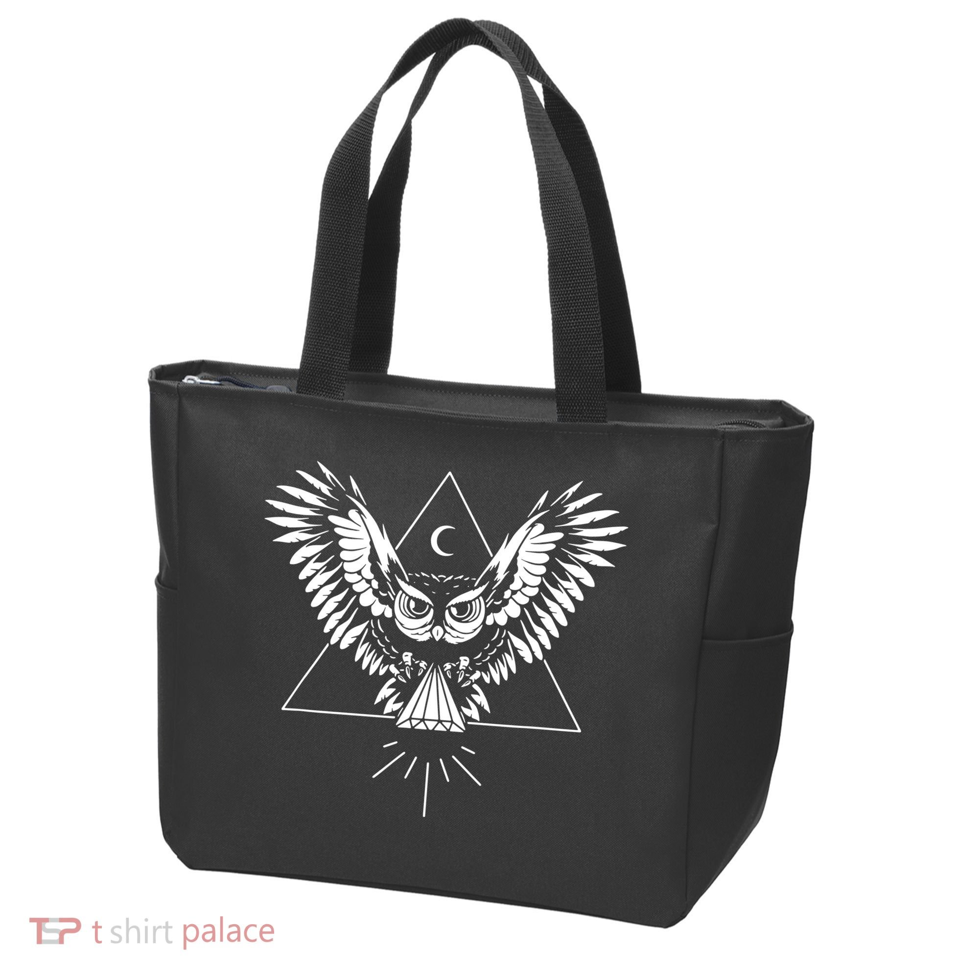 Owl Pyramid Secret Illuminati Owl Tattoo Style Tote Bag