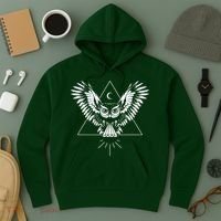 Owl Pyramid Secret Illuminati Owl Tattoo Style Hoodie thumb 3