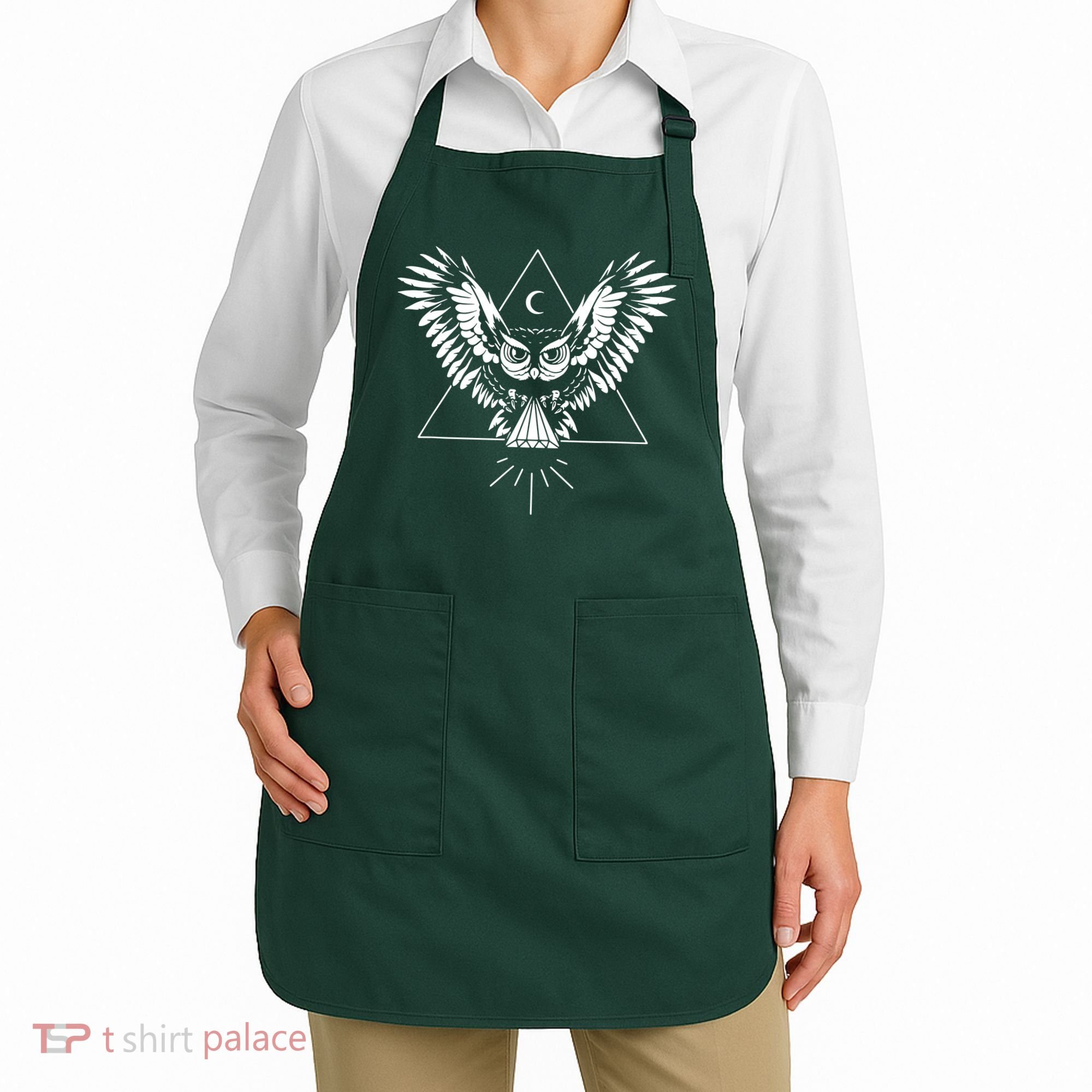 Owl Pyramid Secret Illuminati Owl Tattoo Style Apron